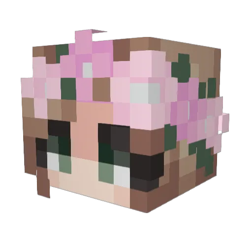 Nekomamaa Minecraft avatar head, 3D render