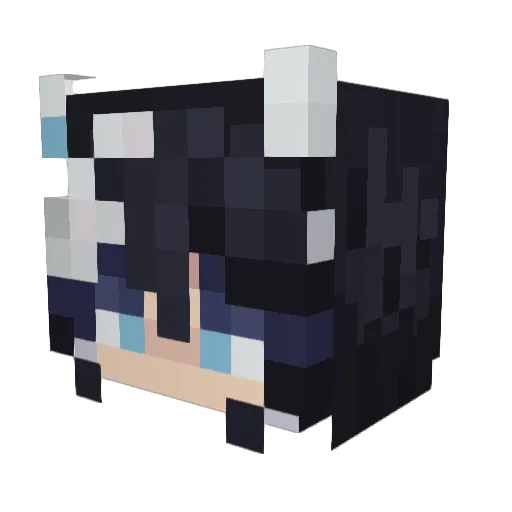 Nekomataaa Minecraft avatar head, 3D render