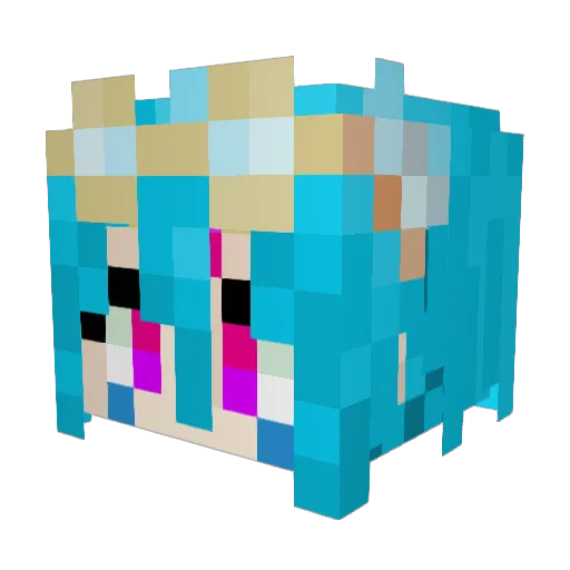 NekonianGamer Minecraft avatar head, 3D render