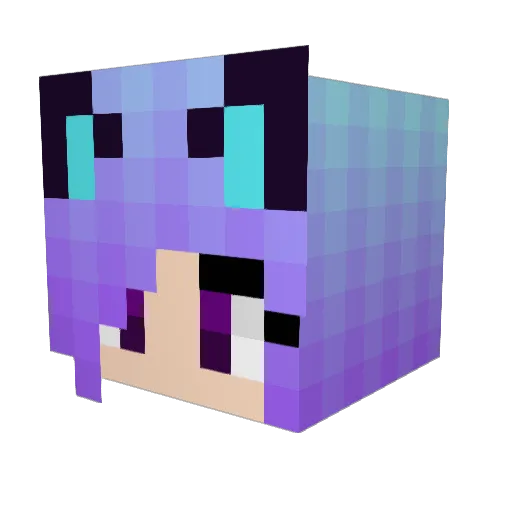 Nekooi Minecraft avatar head, 3D render