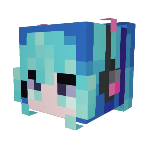 Nekoplasm_ Minecraft avatar head, 3D render