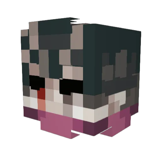 Nekopluskoi Minecraft avatar head, 3D render