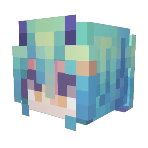 NekoraRitoruBF Minecraft avatar head, 3D render