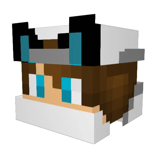 NekoroChan Minecraft avatar head, 3D render