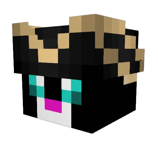 Nekosamaaaa Minecraft avatar head, 3D render