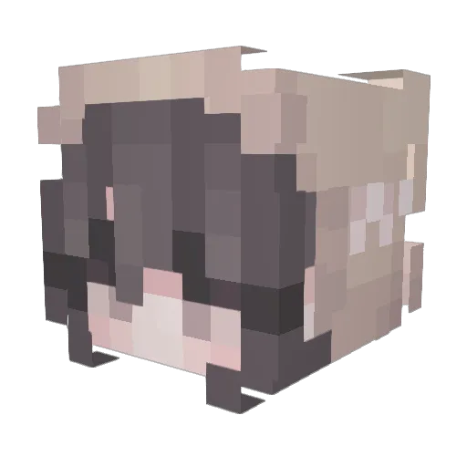 Nekoteto Minecraft avatar head, 3D render