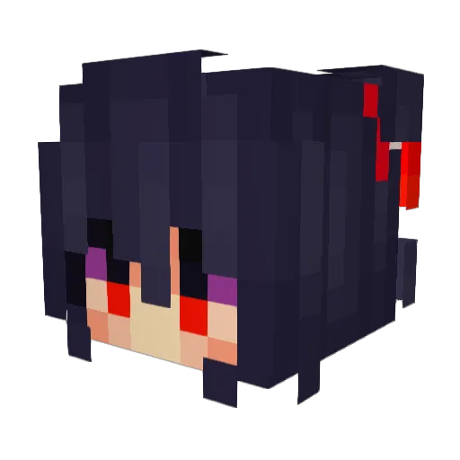 Nekoworm Minecraft avatar head, 3D render