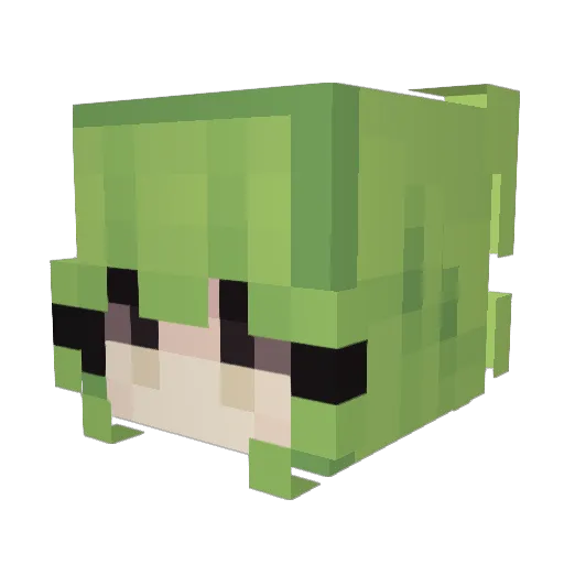 Nekoyase Minecraft avatar head, 3D render