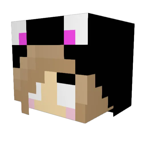 Nekozoey Minecraft avatar head, 3D render