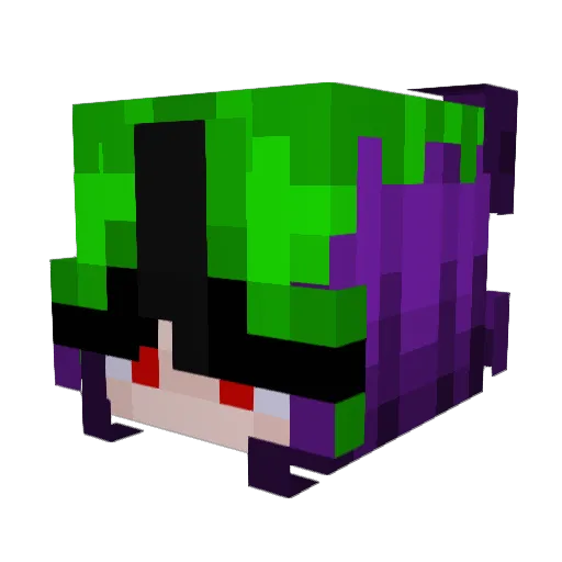 NekozumeChan Minecraft avatar head, 3D render