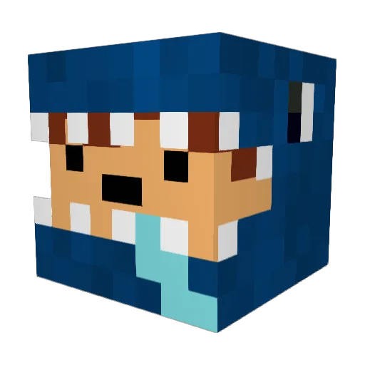 Nekr0x Minecraft avatar head, 3D render