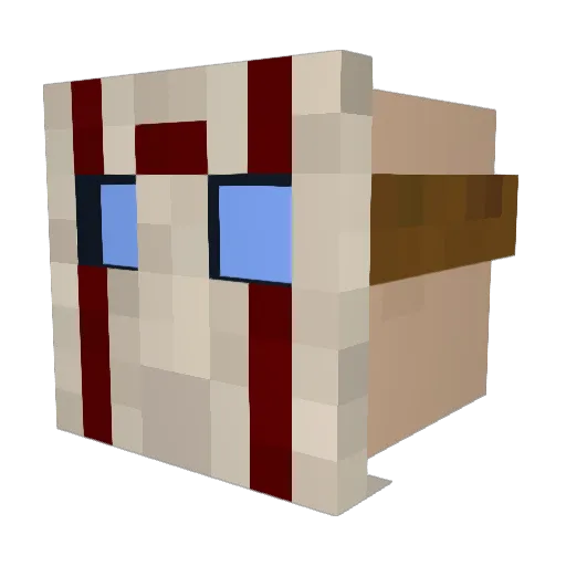Nekrogoat Minecraft avatar head, 3D render