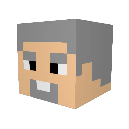 Nekrous Minecraft avatar head, 3D render