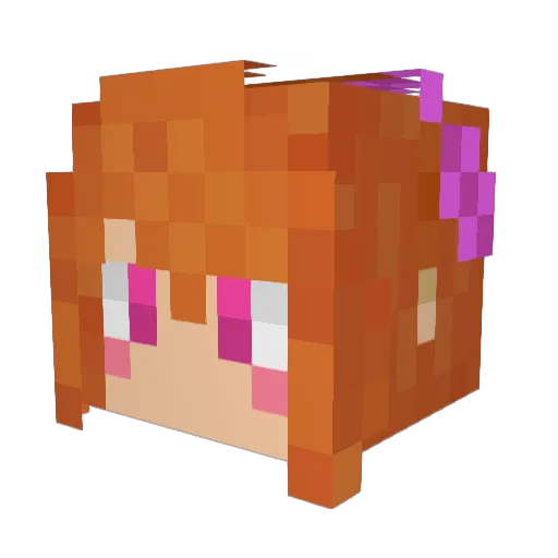 Neku_at Minecraft avatar head, 3D render