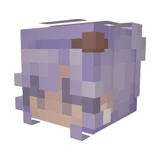 Nekugou Minecraft avatar head, 3D render
