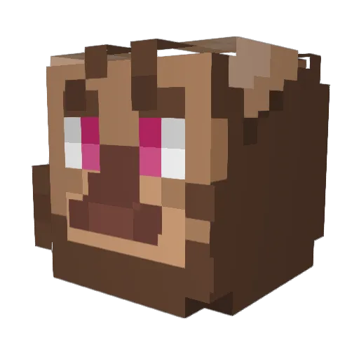 NekuroiL Minecraft avatar head, 3D render