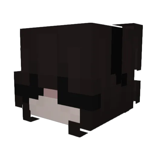 Nekushi Minecraft avatar head, 3D render