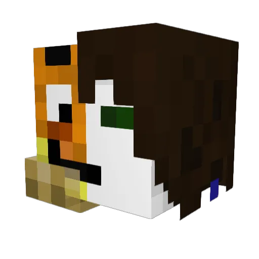 Neliduxdxd Minecraft avatar head, 3D render