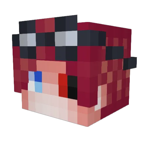 Nelikss Minecraft avatar head, 3D render
