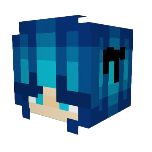 Nelinde Minecraft avatar head, 3D render