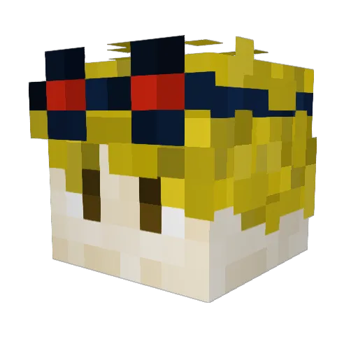 Nelis3 Minecraft avatar head, 3D render