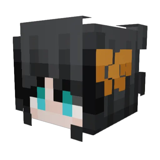 Nelkiee Minecraft avatar head, 3D render