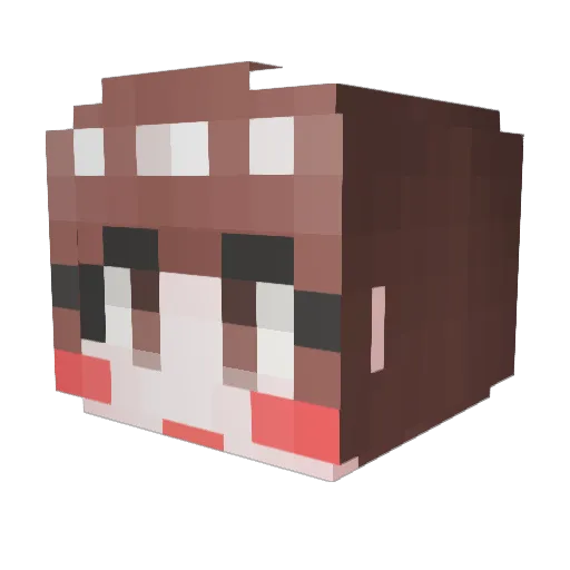 Nella3 Minecraft avatar head, 3D render