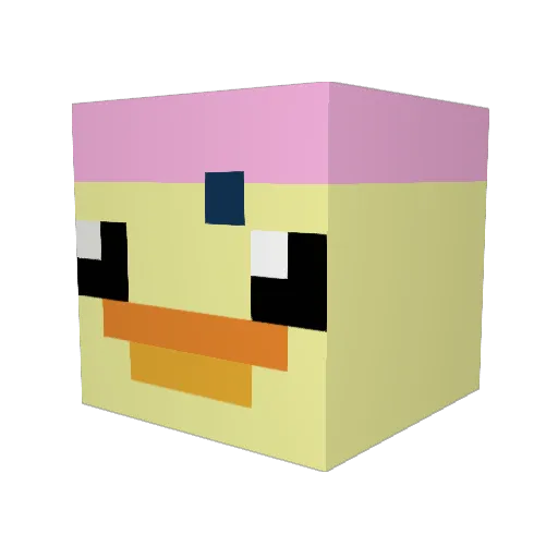 Nellachicken Minecraft avatar head, 3D render