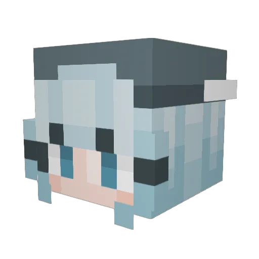NelliLucycat Minecraft avatar head, 3D render
