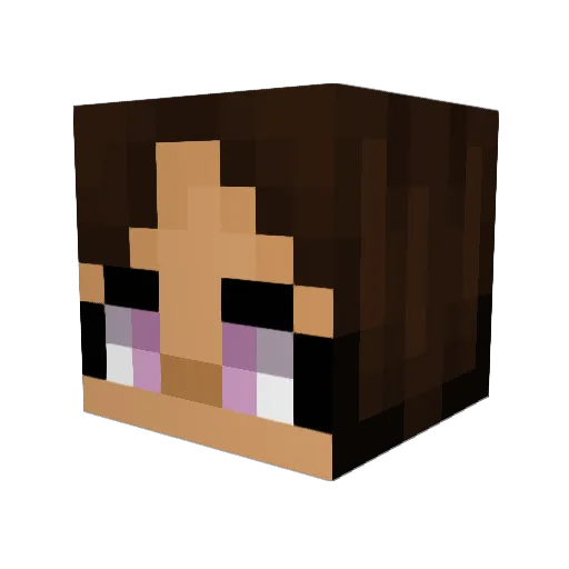 NellieGameing Minecraft avatar head, 3D render