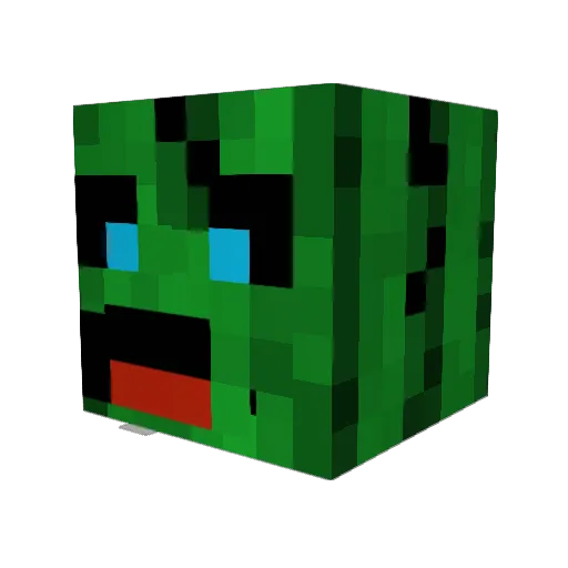 Nelliholzner Minecraft avatar head, 3D render