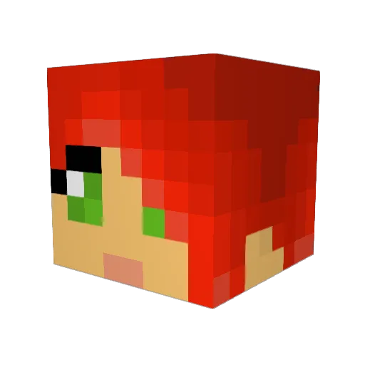 NellyB Minecraft avatar head, 3D render