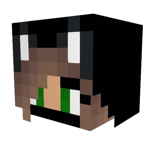 NellyLoo Minecraft avatar head, 3D render