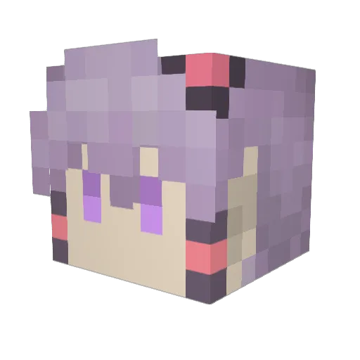 NellyRabbit Minecraft avatar head, 3D render