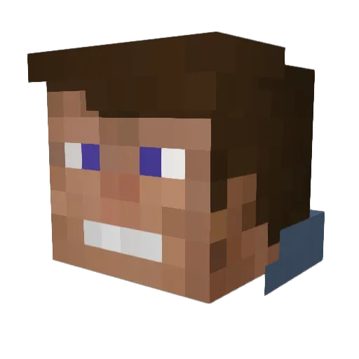 Nelotix Minecraft avatar head, 3D render