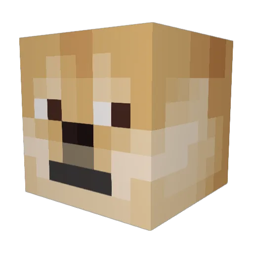Neluji Minecraft avatar head, 3D render