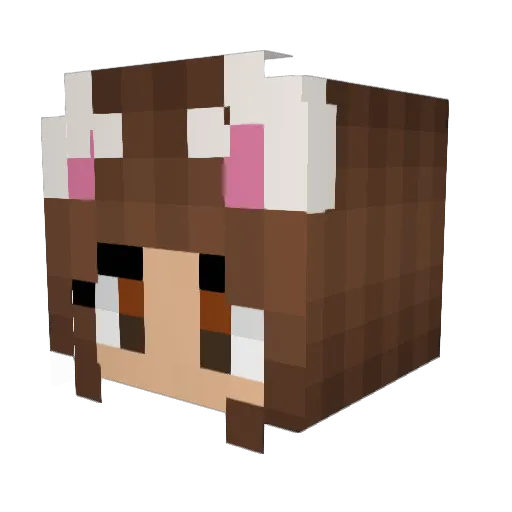 Nelyce Minecraft avatar head, 3D render
