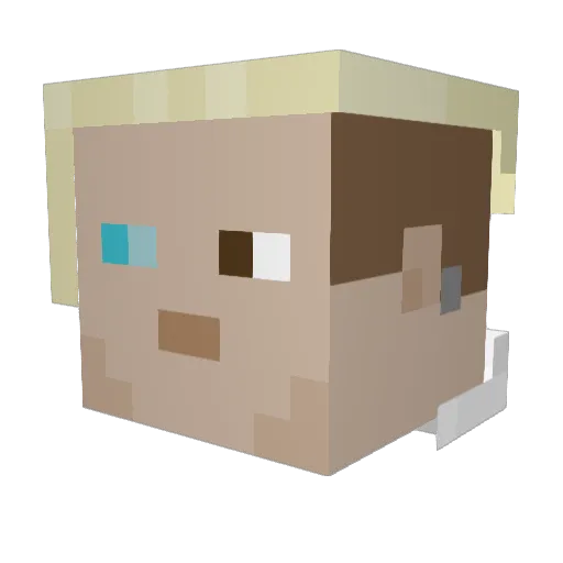 Nelzleaf Minecraft avatar head, 3D render