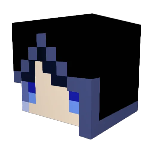 Nemai Minecraft avatar head, 3D render