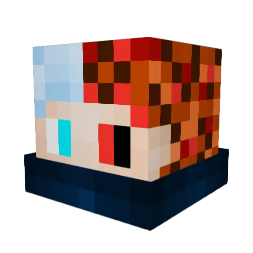 Nemesis_12 Minecraft avatar head, 3D render