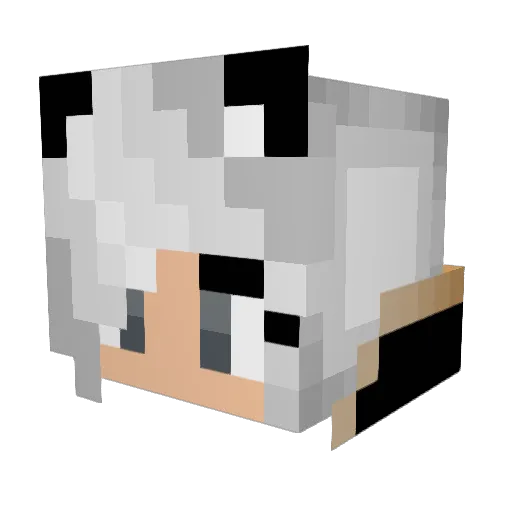 Nemixu Minecraft avatar head, 3D render