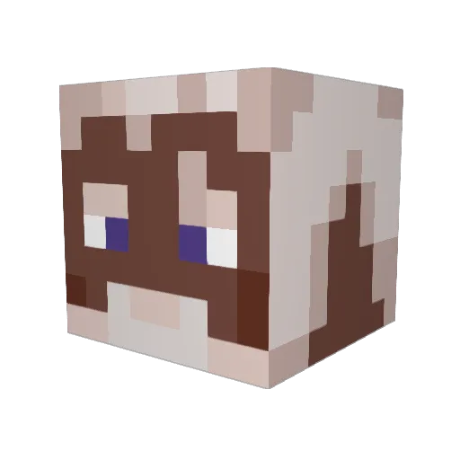 NemoDaCow Minecraft avatar head, 3D render