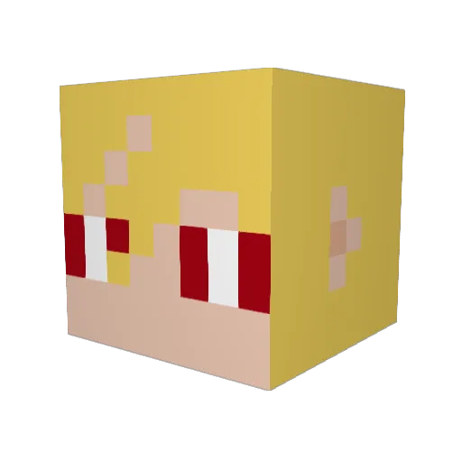 Nemomimi Minecraft avatar head, 3D render