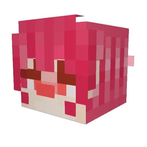 Nemominho Minecraft avatar head, 3D render