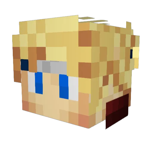 Nemract Minecraft avatar head, 3D render