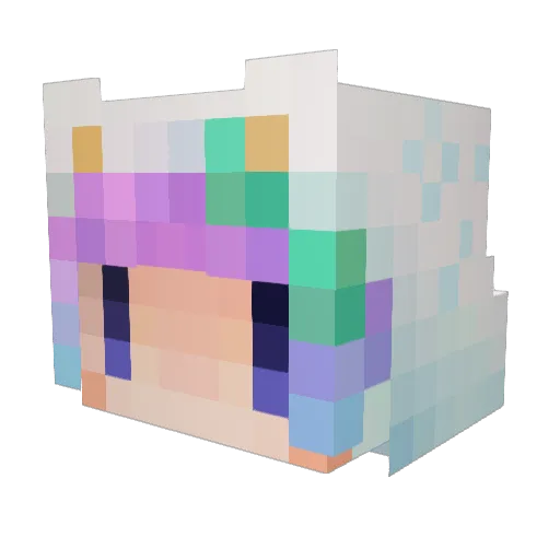 Nemuta0411 Minecraft avatar head, 3D render