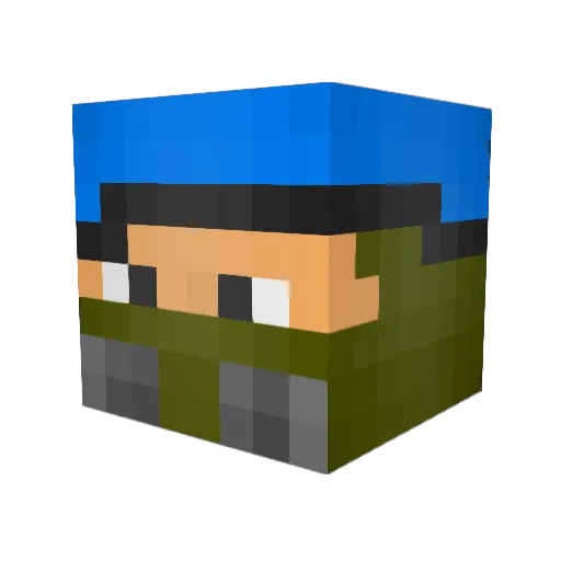 Nemysyss Minecraft avatar head, 3D render