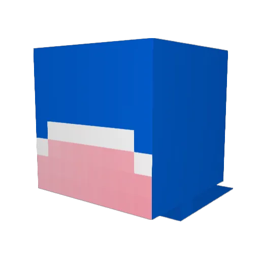 NenKenNen Minecraft avatar head, 3D render