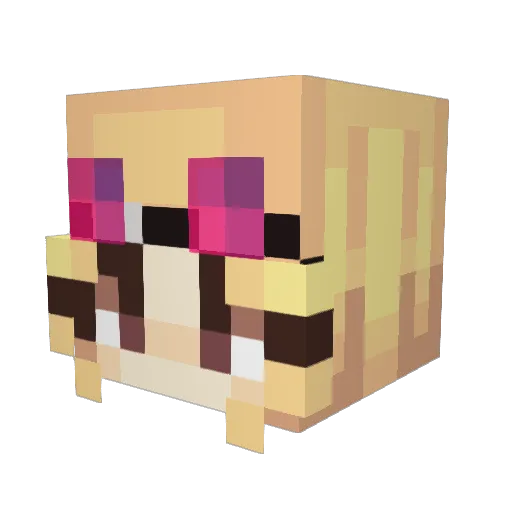 Nenderai Minecraft avatar head, 3D render