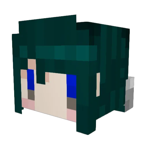 Nenechan Minecraft avatar head, 3D render